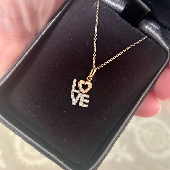 Tiffany & Co Love Necklace with White/Rose Gold and Pave Diamonds - Picture 2 of 12